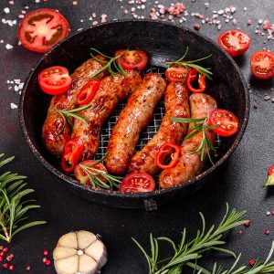 pork and tomato sausages